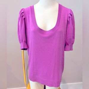 Bright Lavender/Lilac Scoop Neck Sweater Top from Ann Taylor Factory. Size L